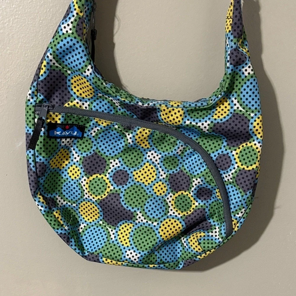 Kavu Blue and Yellow Patterned Hobo Bag - Picture 2 of 7
